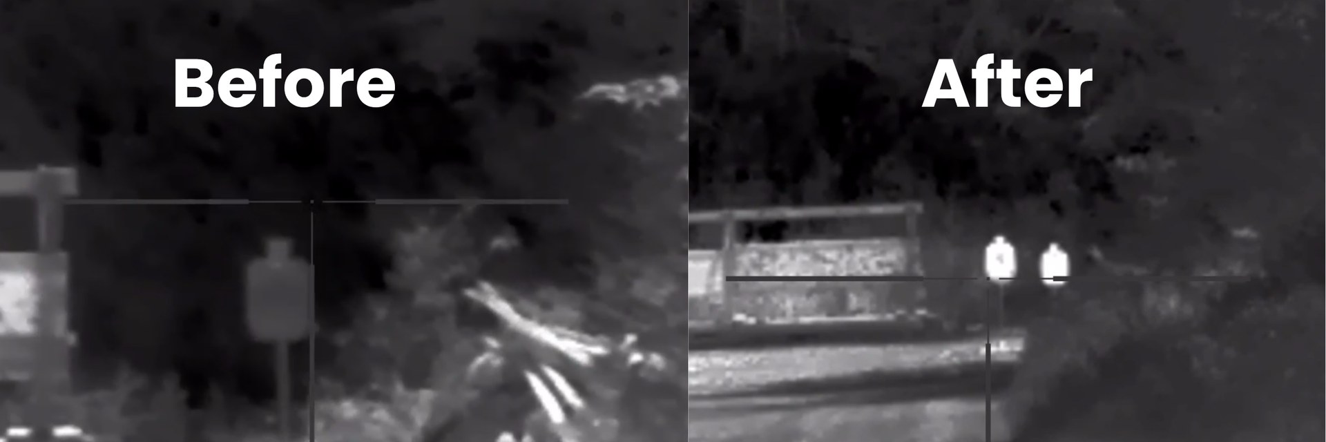 DRX1 heated thermal target before and after heat, through a thermal optic at 50 yards in daylight