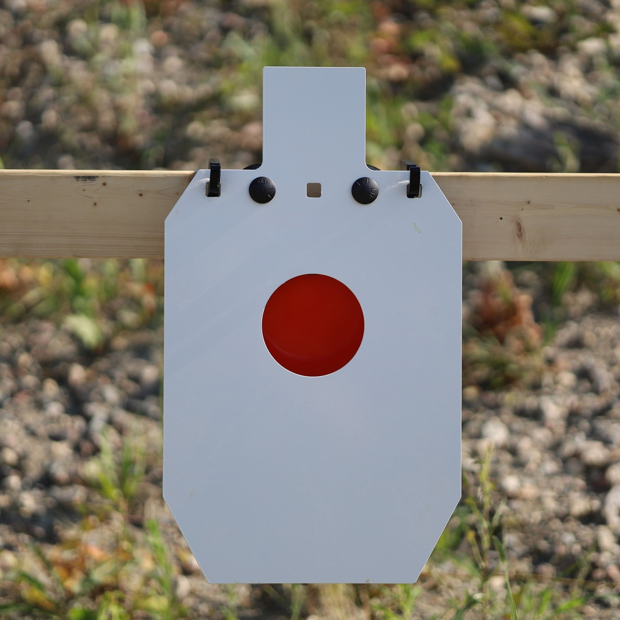 AR500 Steel 2/3 IPSC Rifle Target 3/8" with 4" Center, White/Orange