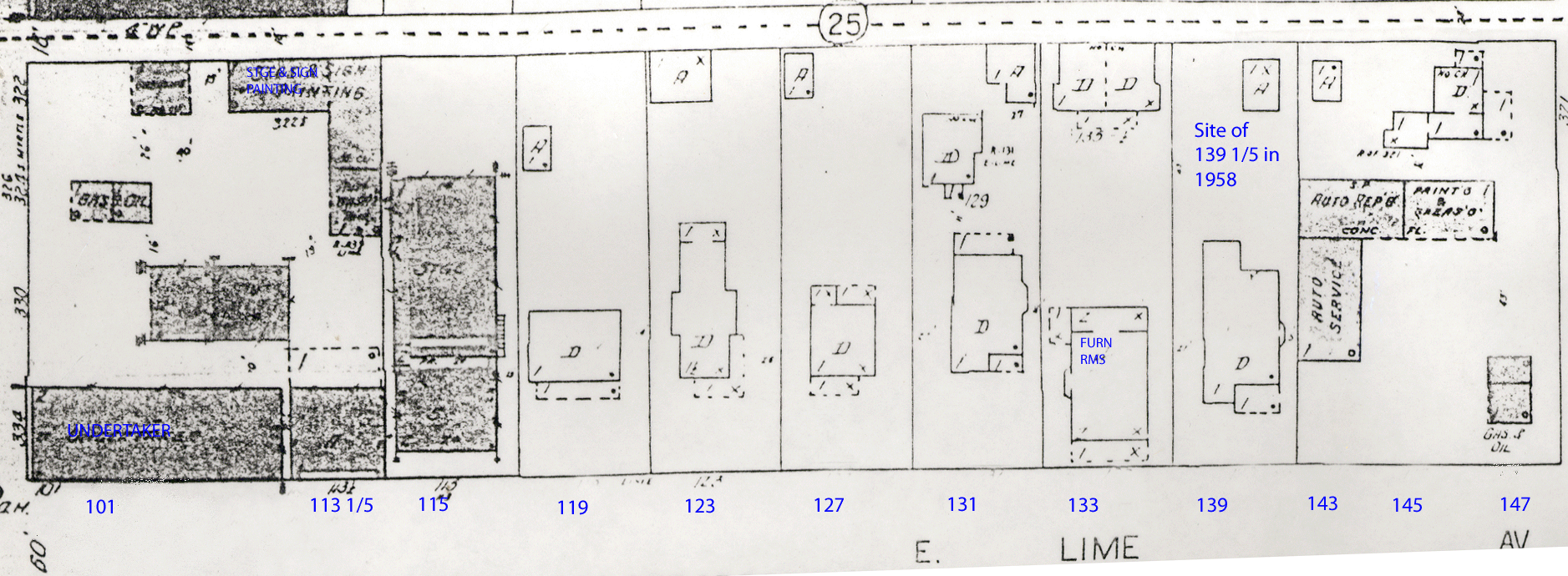 1927 Sanborn Map View of Block B