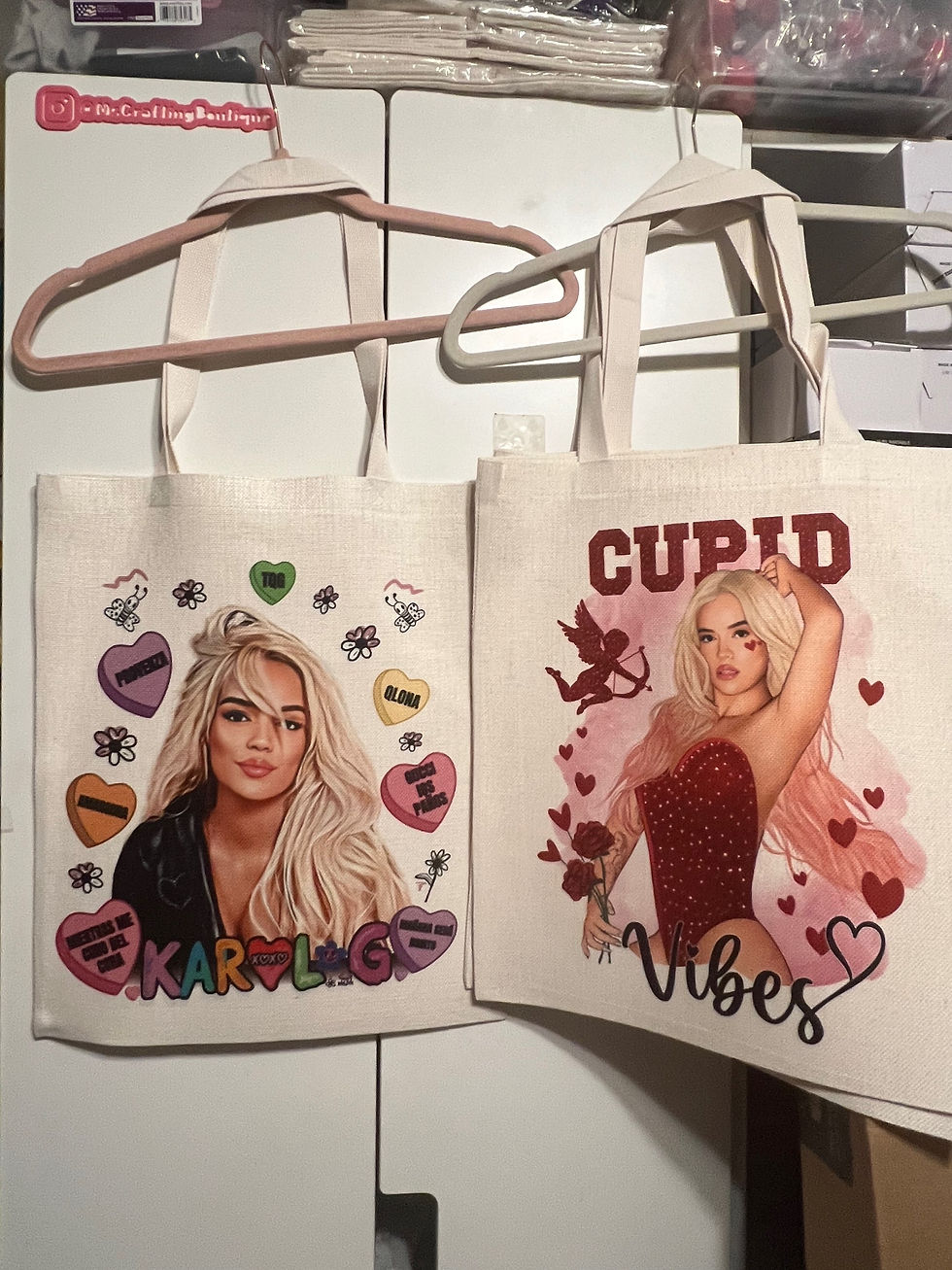Thumbnail: Extra large tote bags badbunny or Karol g