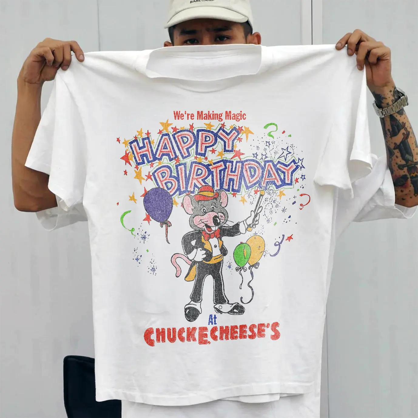 Deadstock Retro Chuck E. Cheese’s “Happy Birthday” Tee