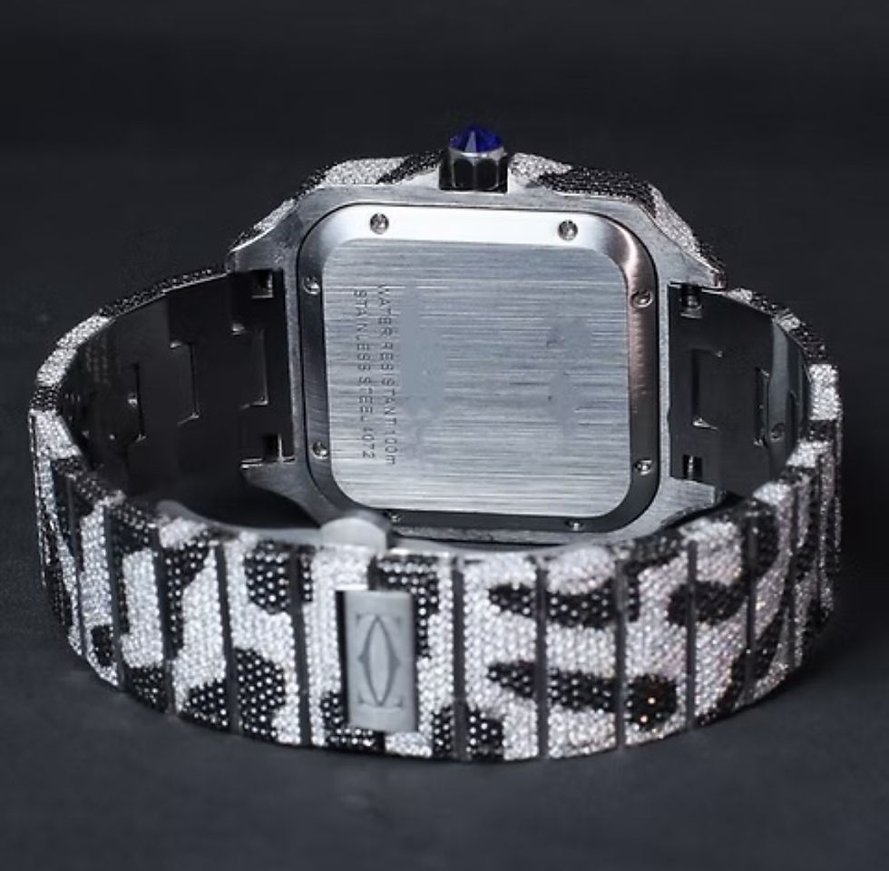 Thumbnail: Brand New Camouflage Cartier Moissanite VVS1 Diamond Bust Down Watch