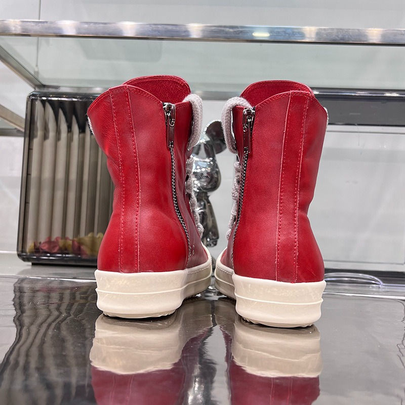 Thumbnail: Rick Owens Porterville High Top Jumbo Laces Sneaker Cherry Red