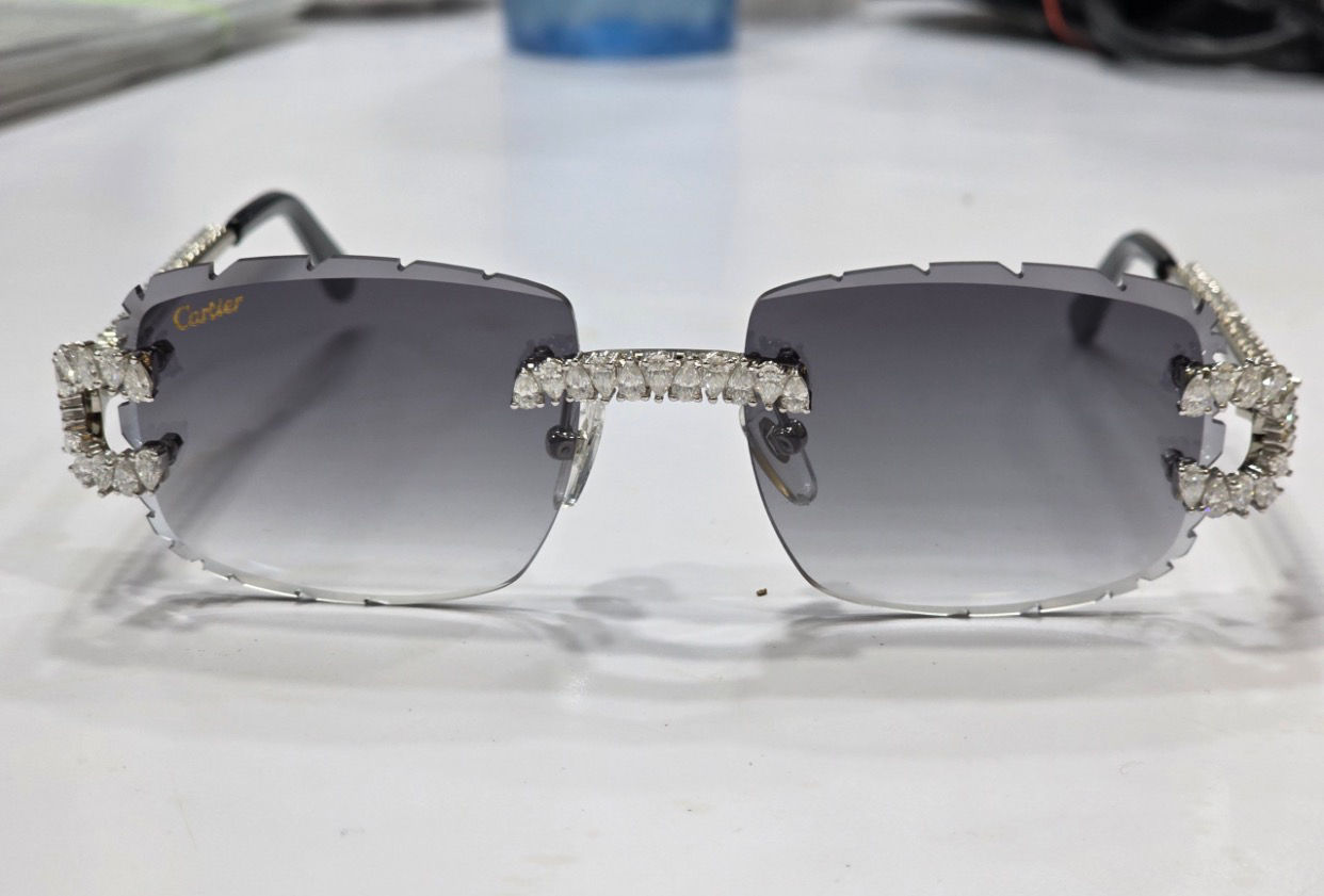 Cartier Wire Style VVS1 Diamond Buffs Glasses