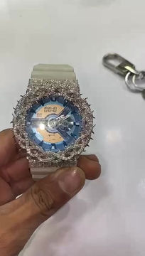 Thumbnail: New G Shock Thorn Bezel Moissanite VVS1 Diamond Bust Down Watch