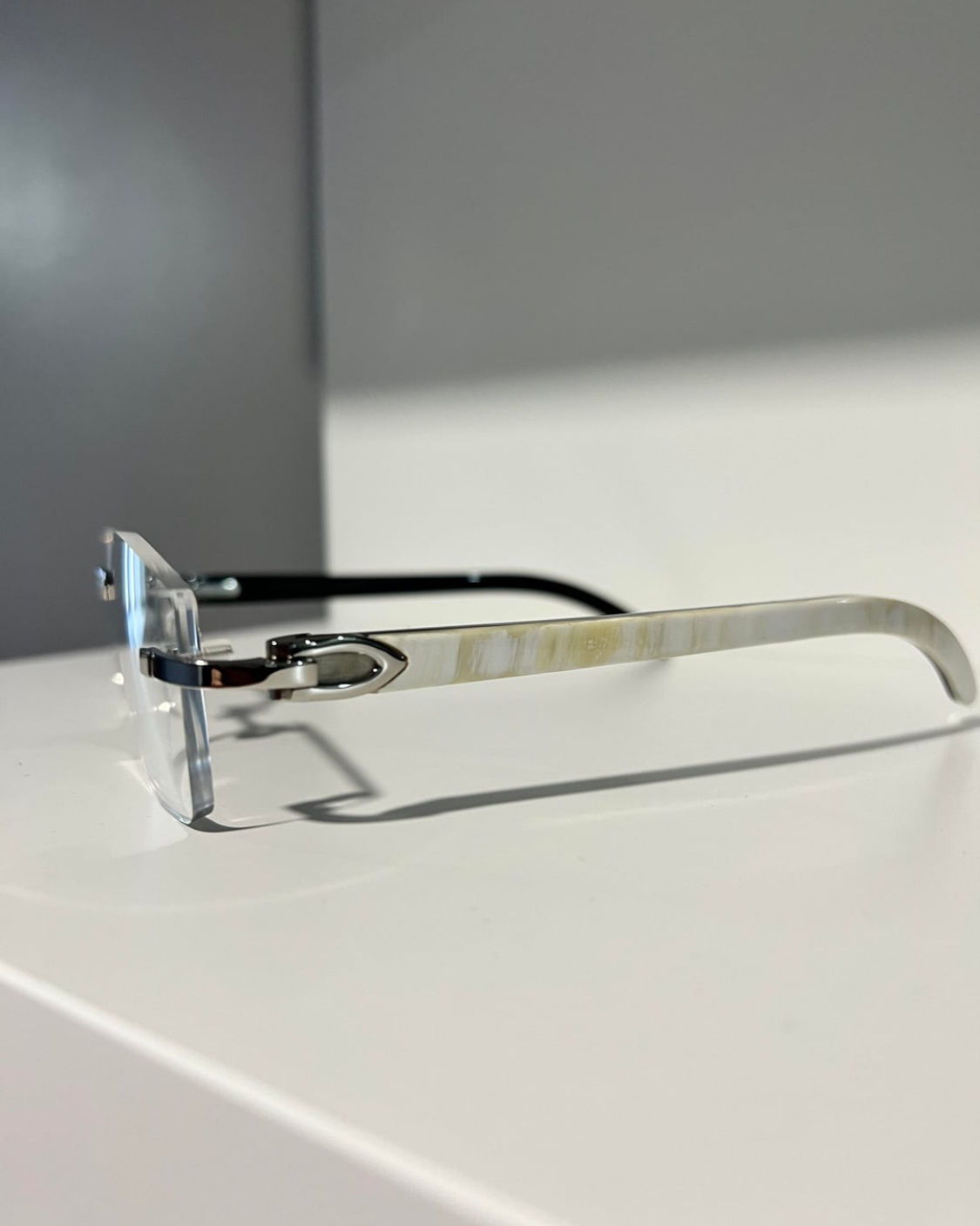 New Designer Marble Buffs Diamond Cut Glasses Clear