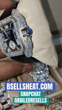 Thumbnail: New Cartier  VVS1 Diamond Bust Down Watch Alligator Strap
