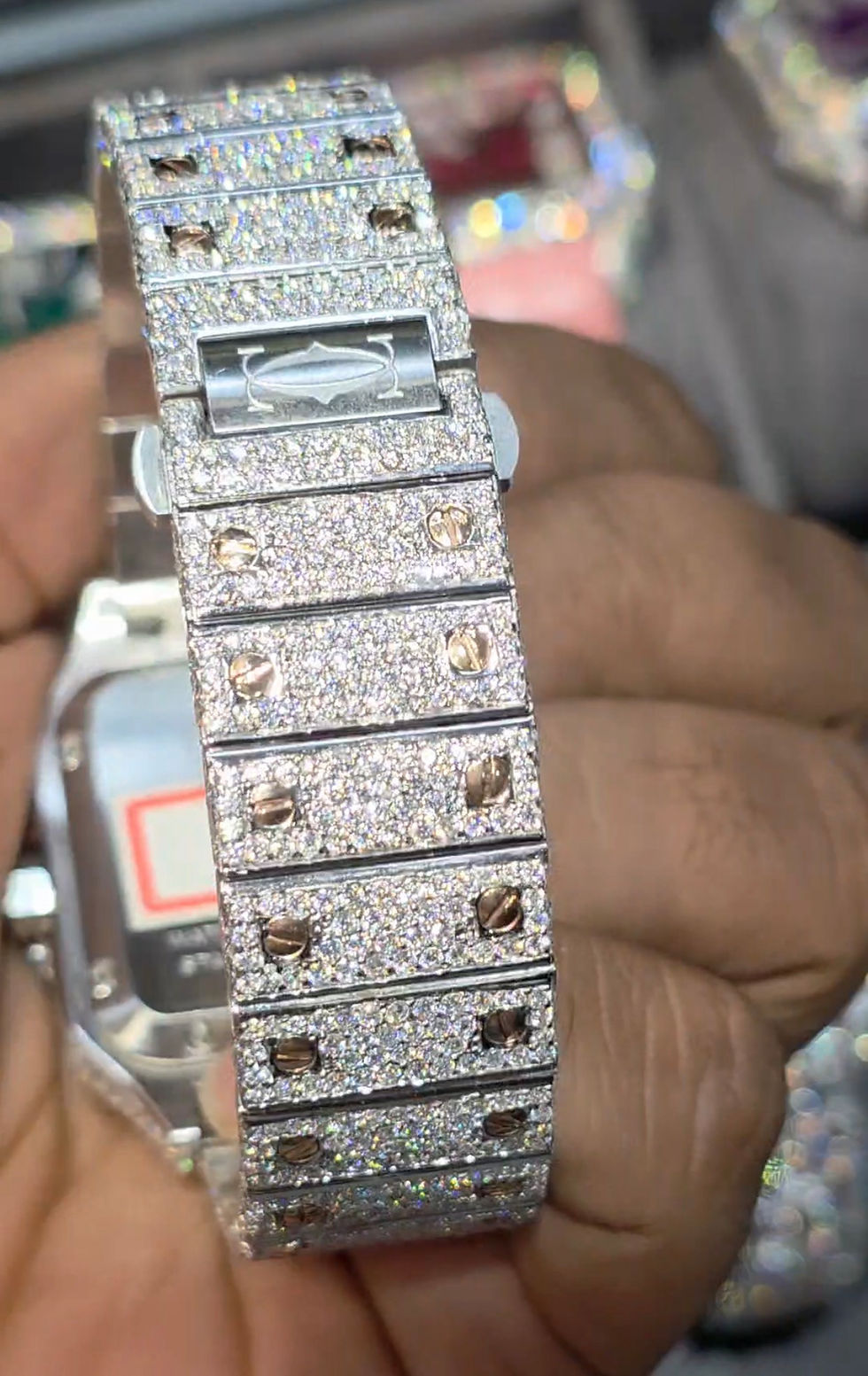 Thumbnail: Cartier VVS1 Diamond Moissanite Two Tone Bust Down Watch