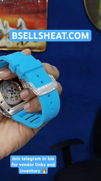 Thumbnail: Brand New Moissanite VVS1 Diamond Richard Mille Baguette Stone Watch