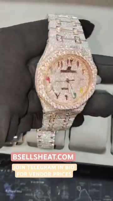 Thumbnail: Audemars Piguet Rainbow Arabic Dial VVS1 Diamond  Moissanite Watch