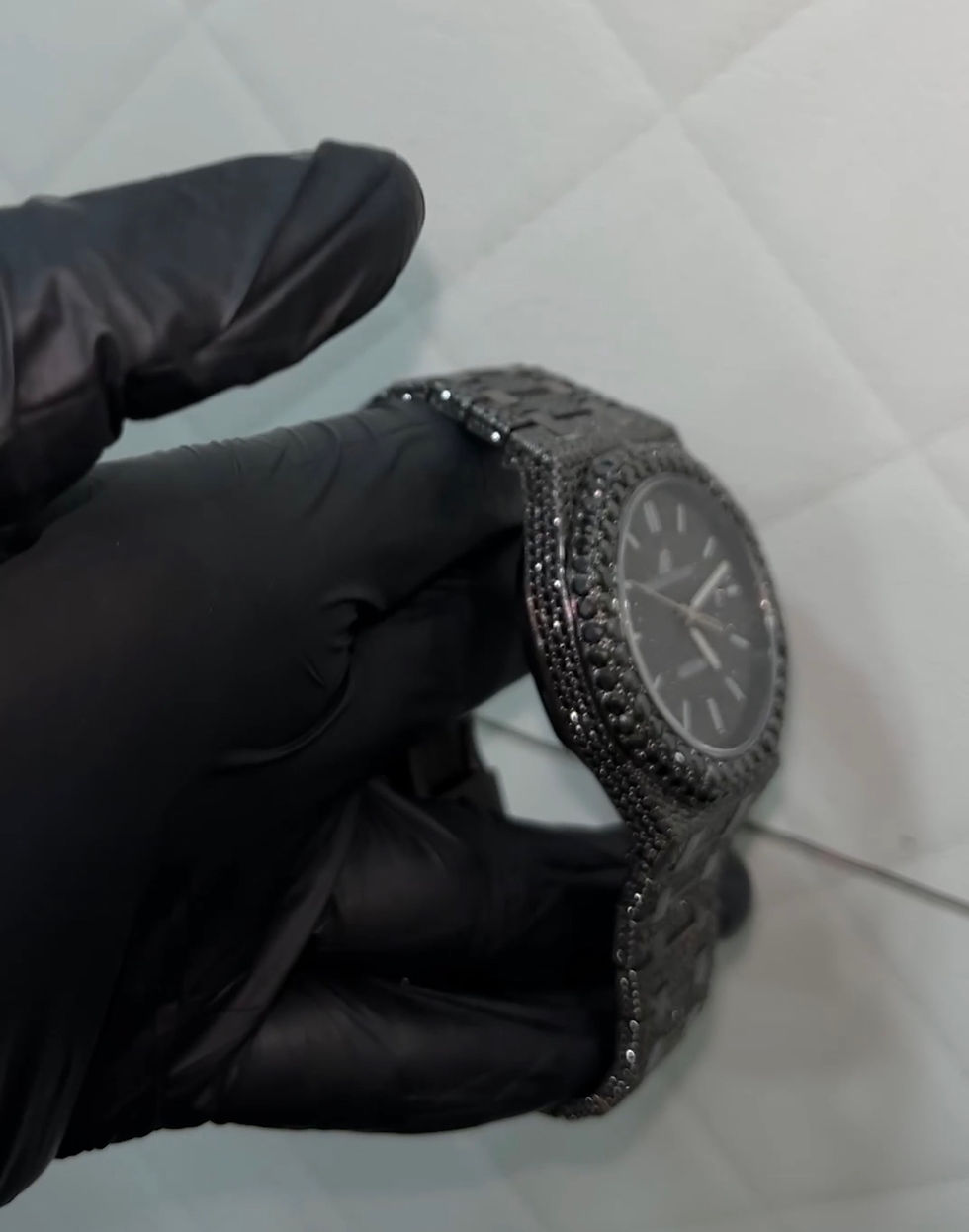 Thumbnail: New Audemars Piguet Royal Oak VVS1 Black Diamond  Moissanite Watch