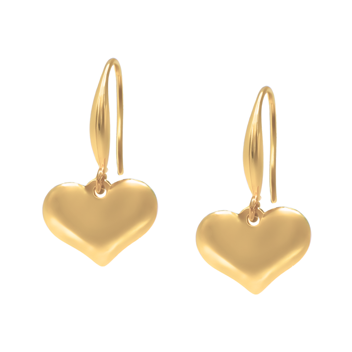 Aretes corazones | Acero Inoxidable + Oro 18K | 1YB098