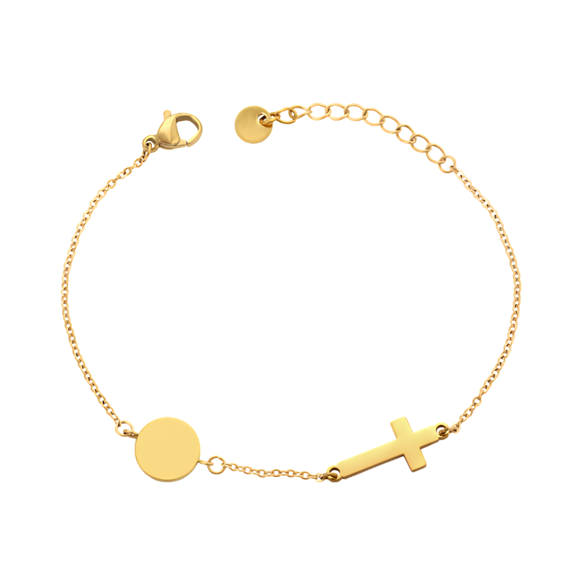 Pulsera cruz | PREMIUM | Acero Inoxidable + Oro 24K | T001239637-17