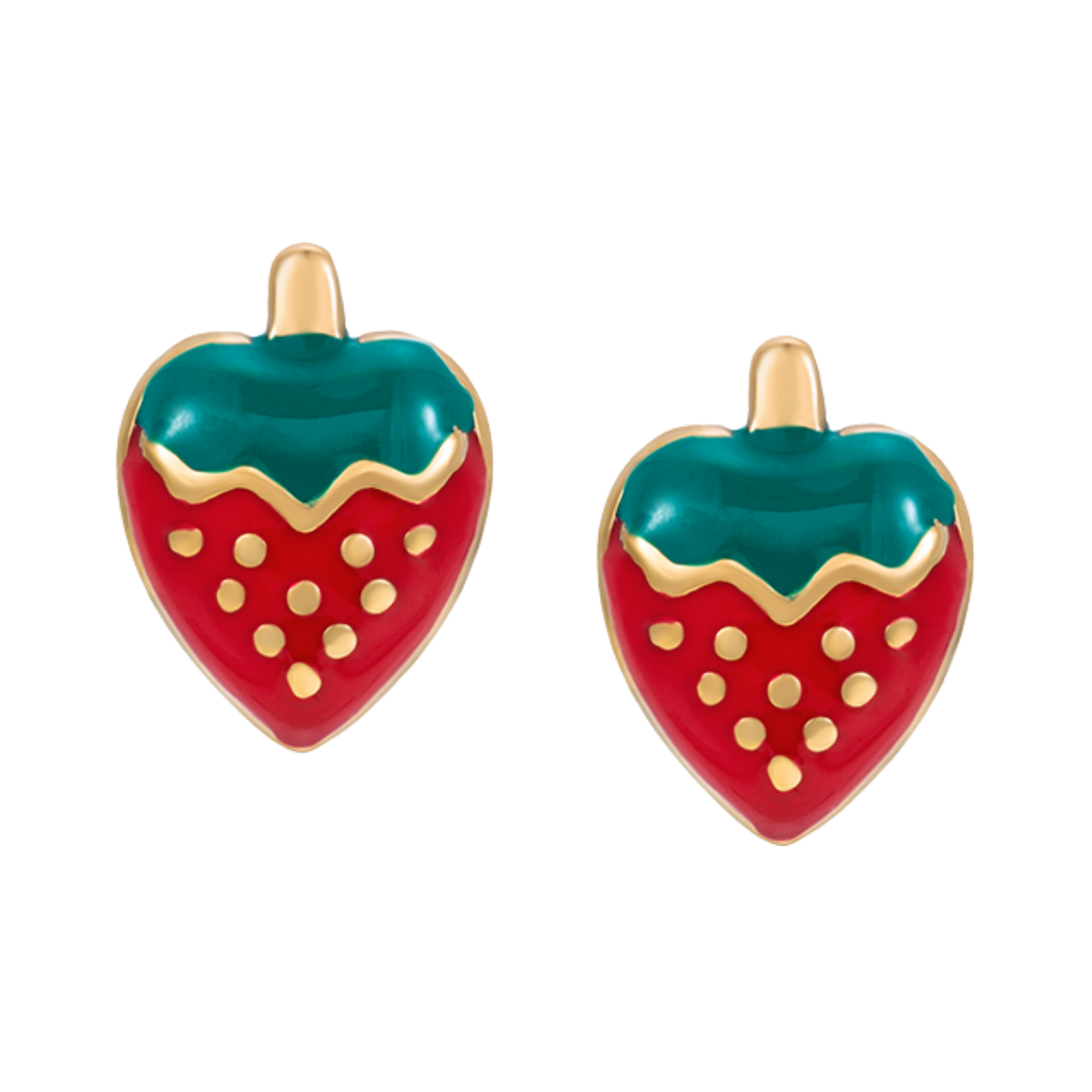 Aretes fresa | Acero Inoxidable + Oro 14K | T001146753