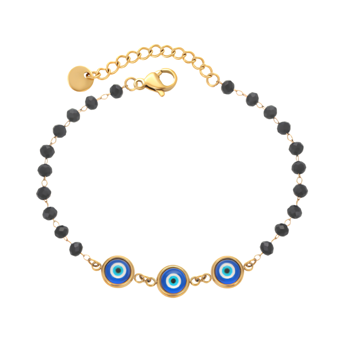 Pulsera ojo turco | PREMIUM | Acero Inoxidable + Oro 24K | T001251505-17