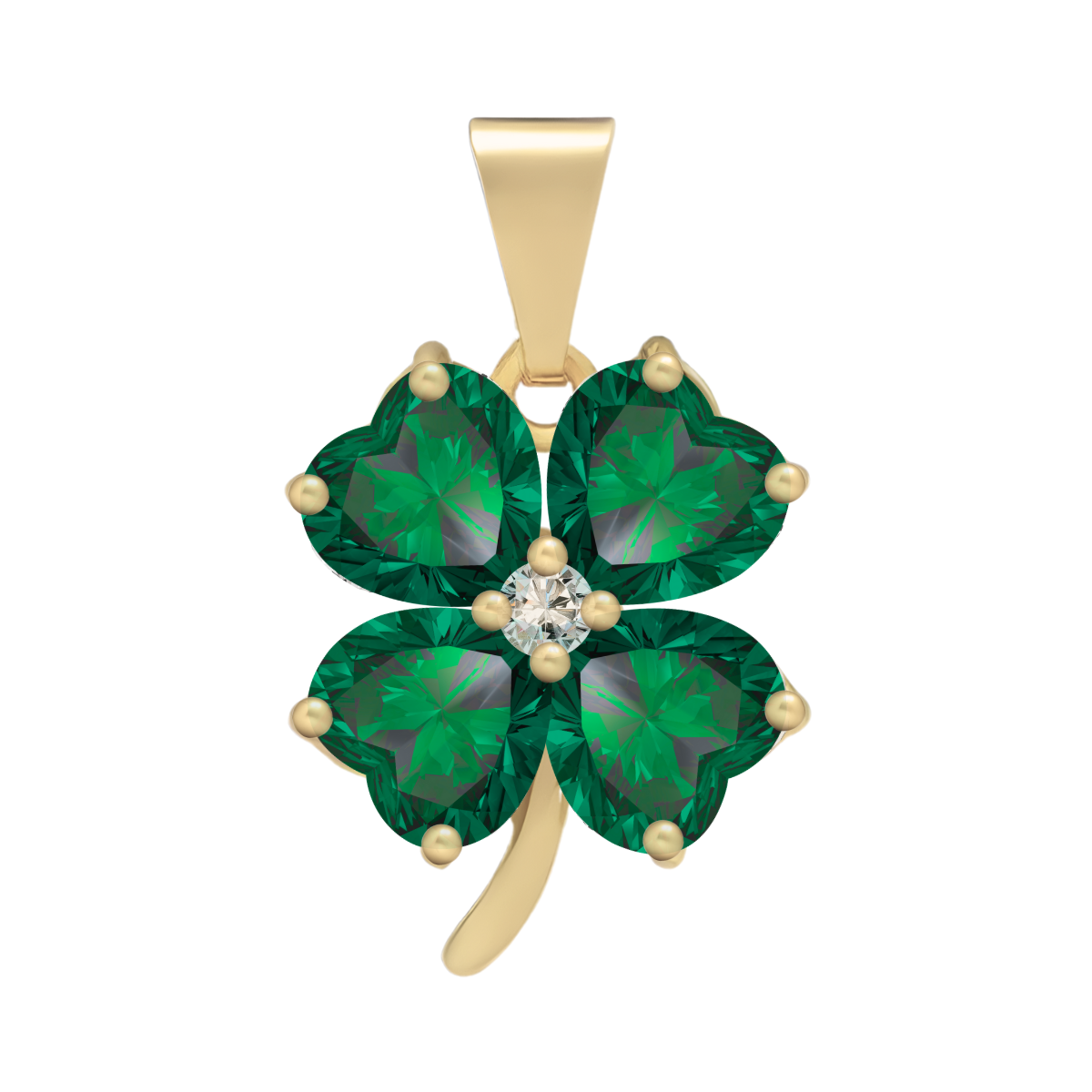 Dije trébol de la suerte z. verde  | Oro 14K Laminado | DM-396