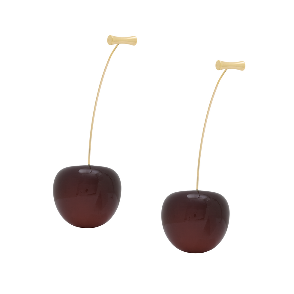 Aretes cereza | Acero Inoxidable + Oro 18K | 1DCA017