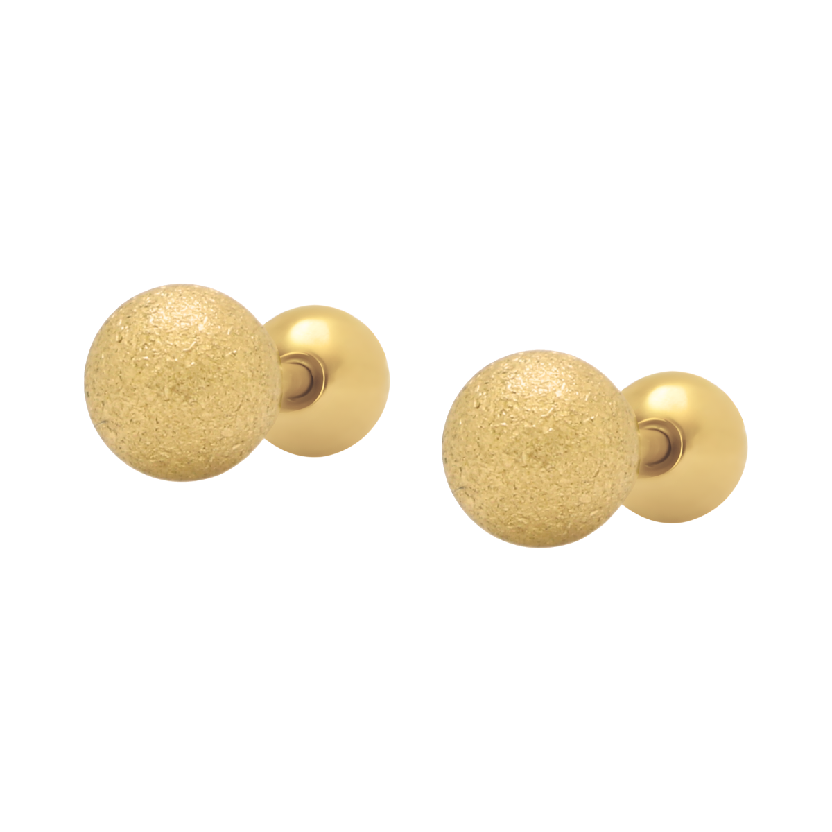 Broqueles dormilonas satinadas | Acero Inoxidable + Oro 18K | 1YB019