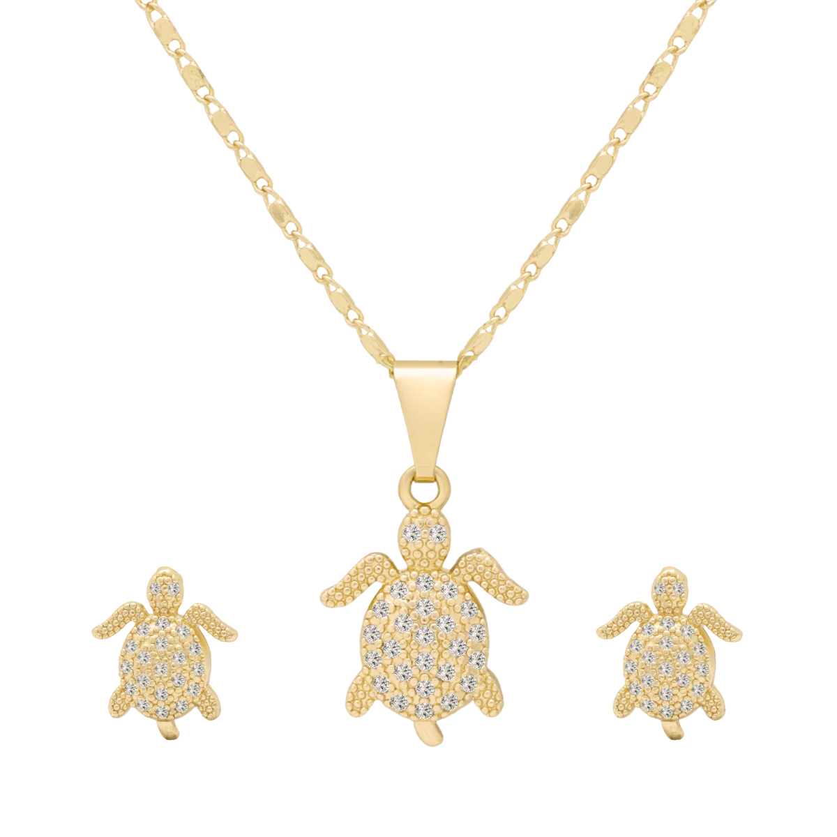 Set tortuga 4 pzas | Oro 14K Laminado | L-1585