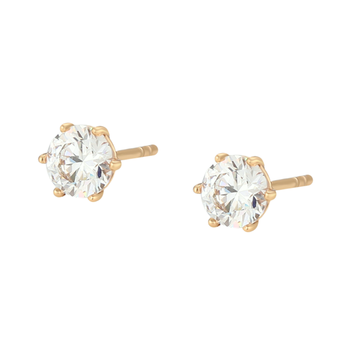Broqueles zirconia (5mm) | PREMIUM | Oro 18K Laminado | X001034435