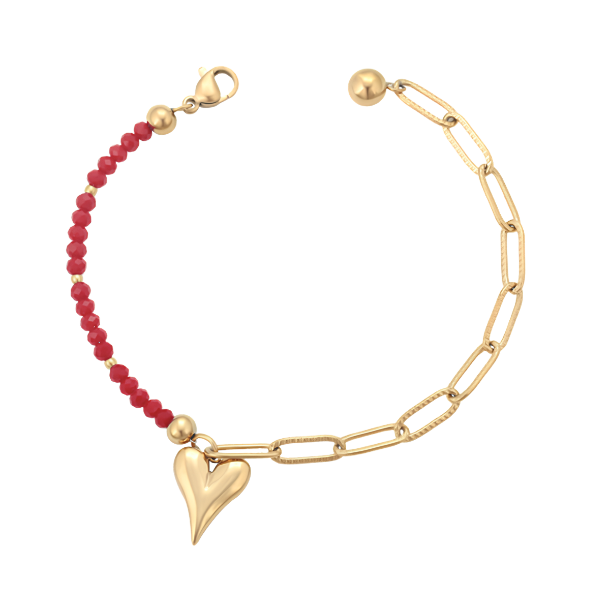 Pulsera corazón | PREMIUM | Acero Inoxidable + Oro 14K | T000983492-18