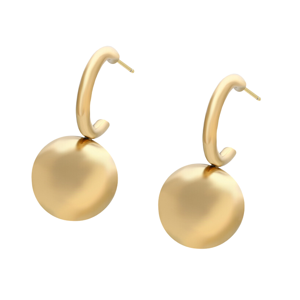 Aretes bolas | Acero Inoxidable + Oro 14K | T000950182