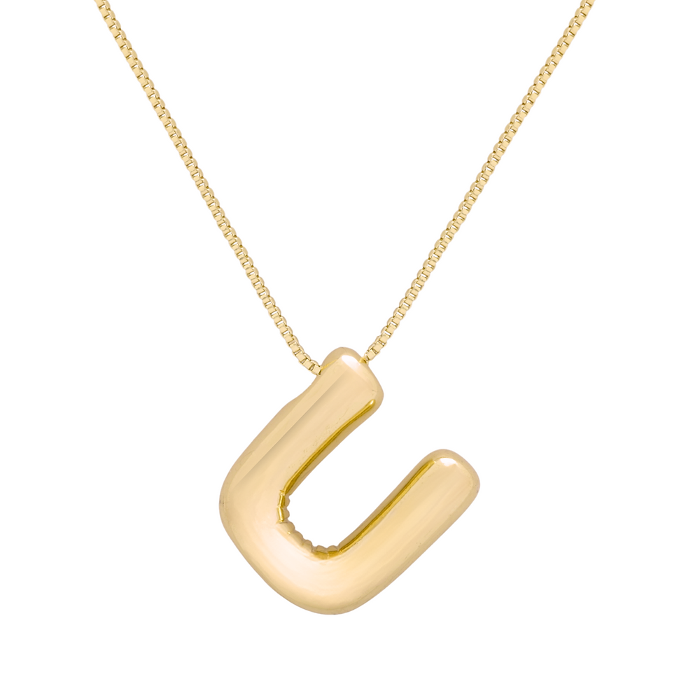 Dije + cadena letra U | Oro 18K Laminado | JLN1101961