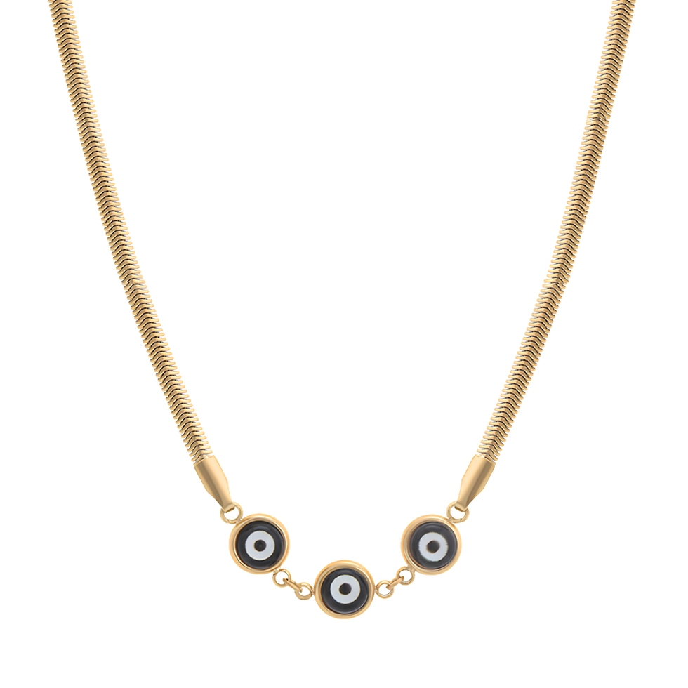 Miniatura: Collar ojo turco | PREMIUM | Acero Inoxidable + Oro 14K | T001252305-45