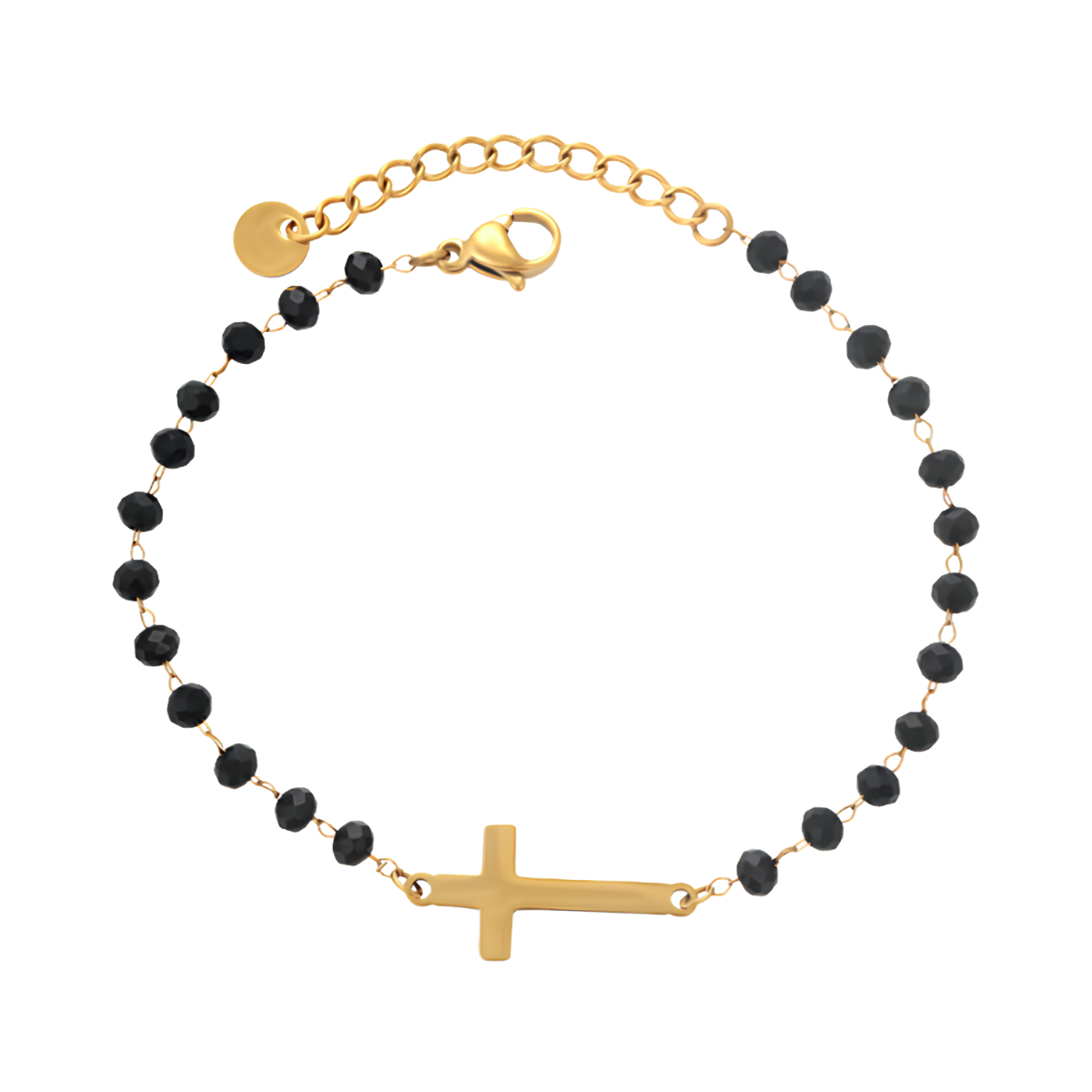 Pulsera cruz | PREMIUM | Acero Inoxidable + Oro 24K | T001215291-17