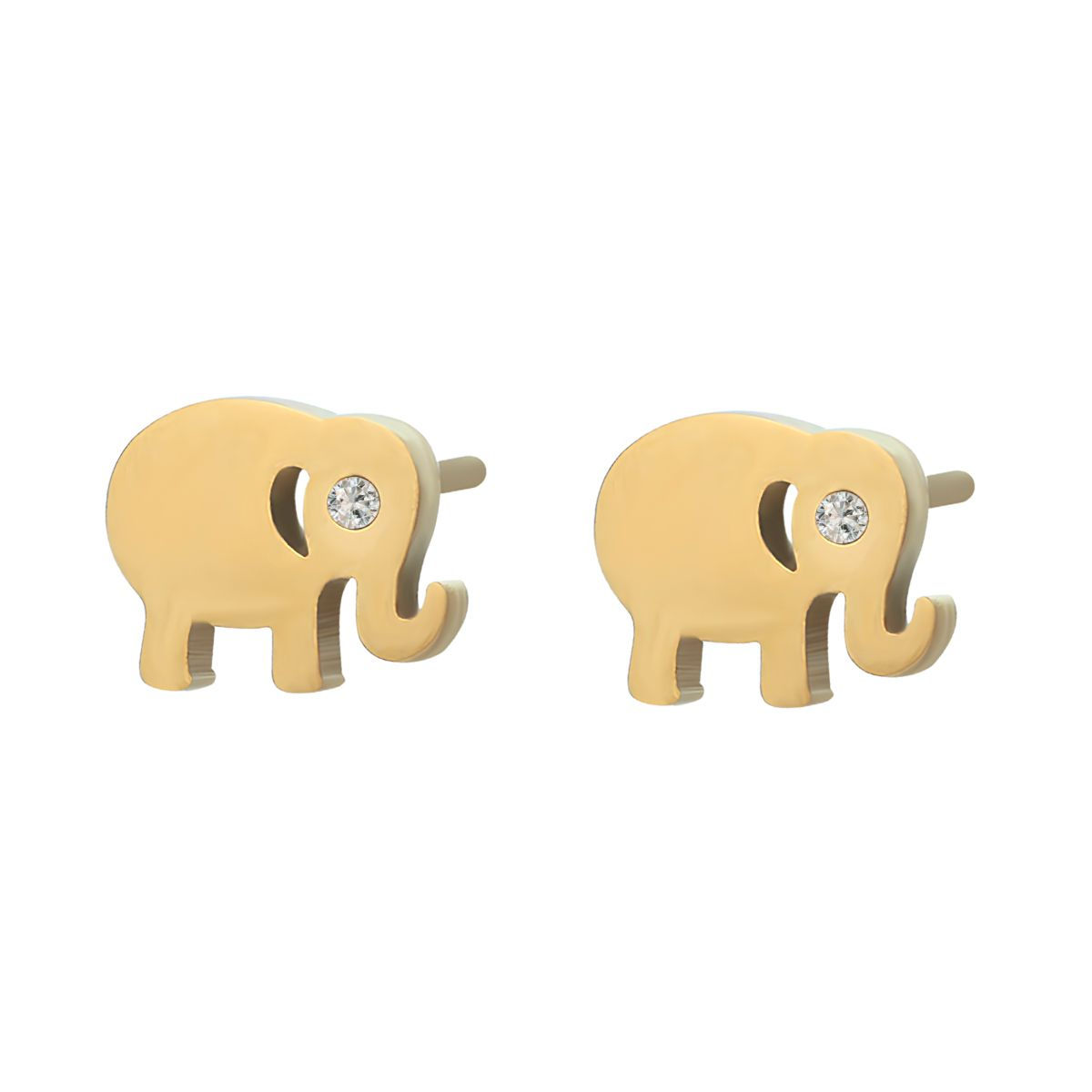 Broqueles elefante | PREMIUM | Acero Inoxidable + Oro 14K | T001131112-B