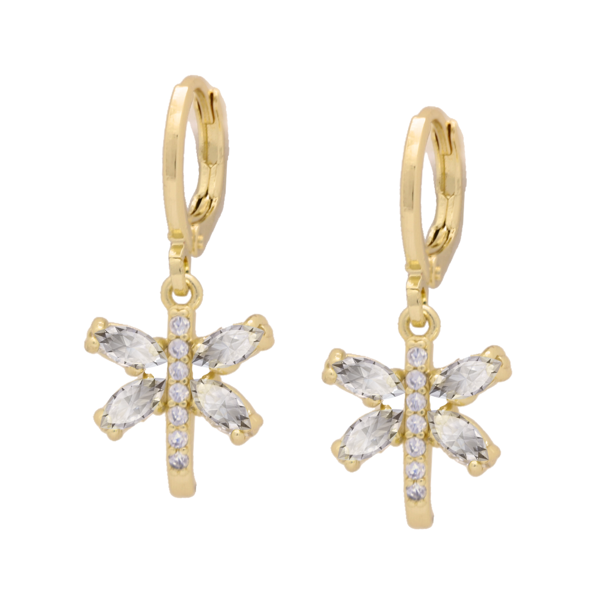 Aretes libélula | Oro 14K Laminado | S-15293
