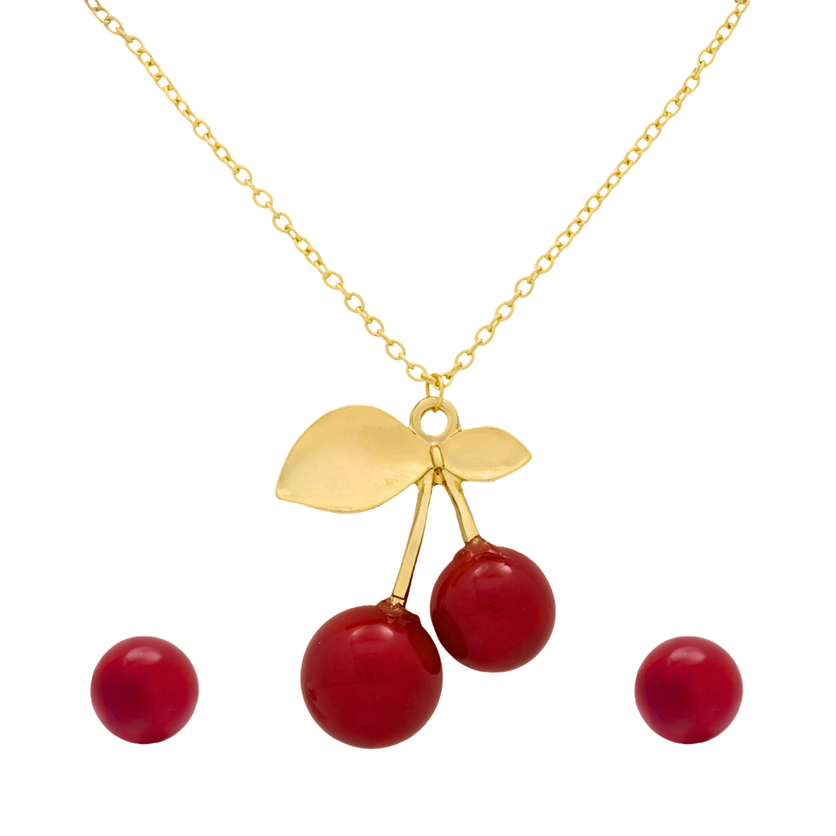 Set cerezas | Acero Inoxidable + Oro 18K | H-2008