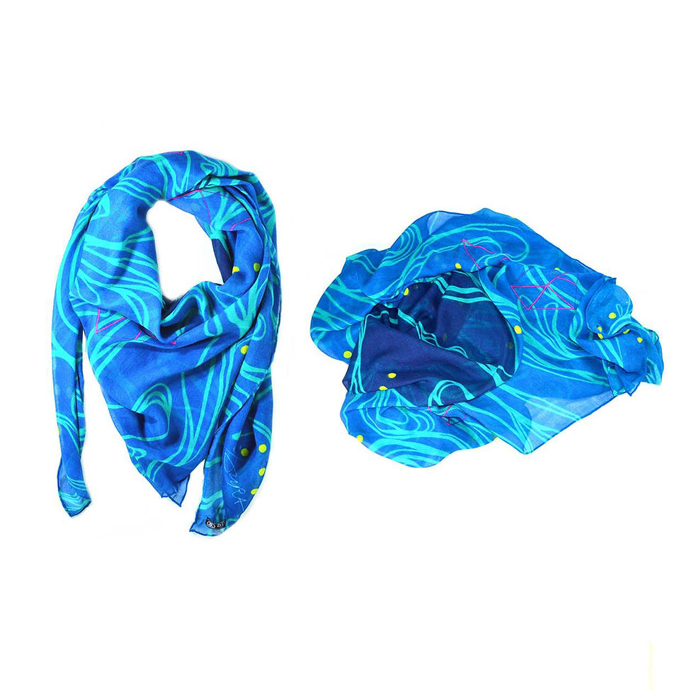 Thumbnail: Tracing Memory Modal Cashmere Scarf (Blue Haze)