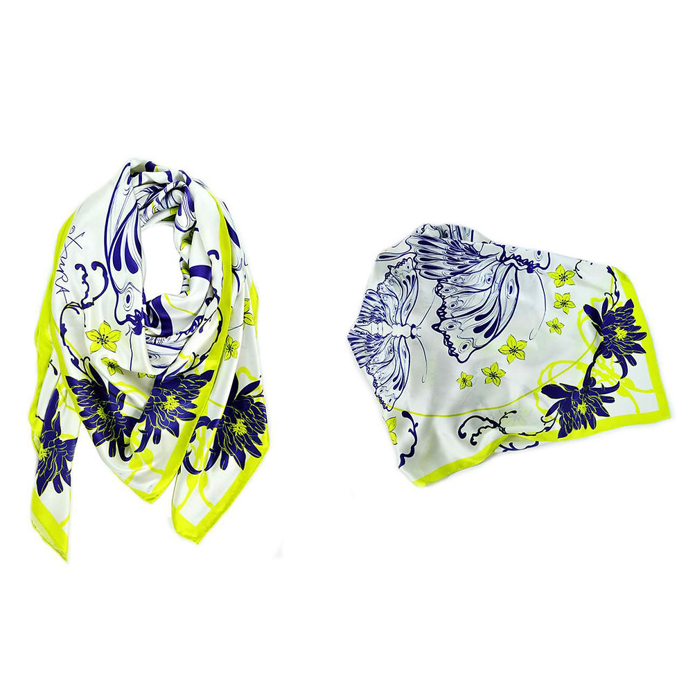 Thumbnail: Blossoming Butterflies Silk Scarf