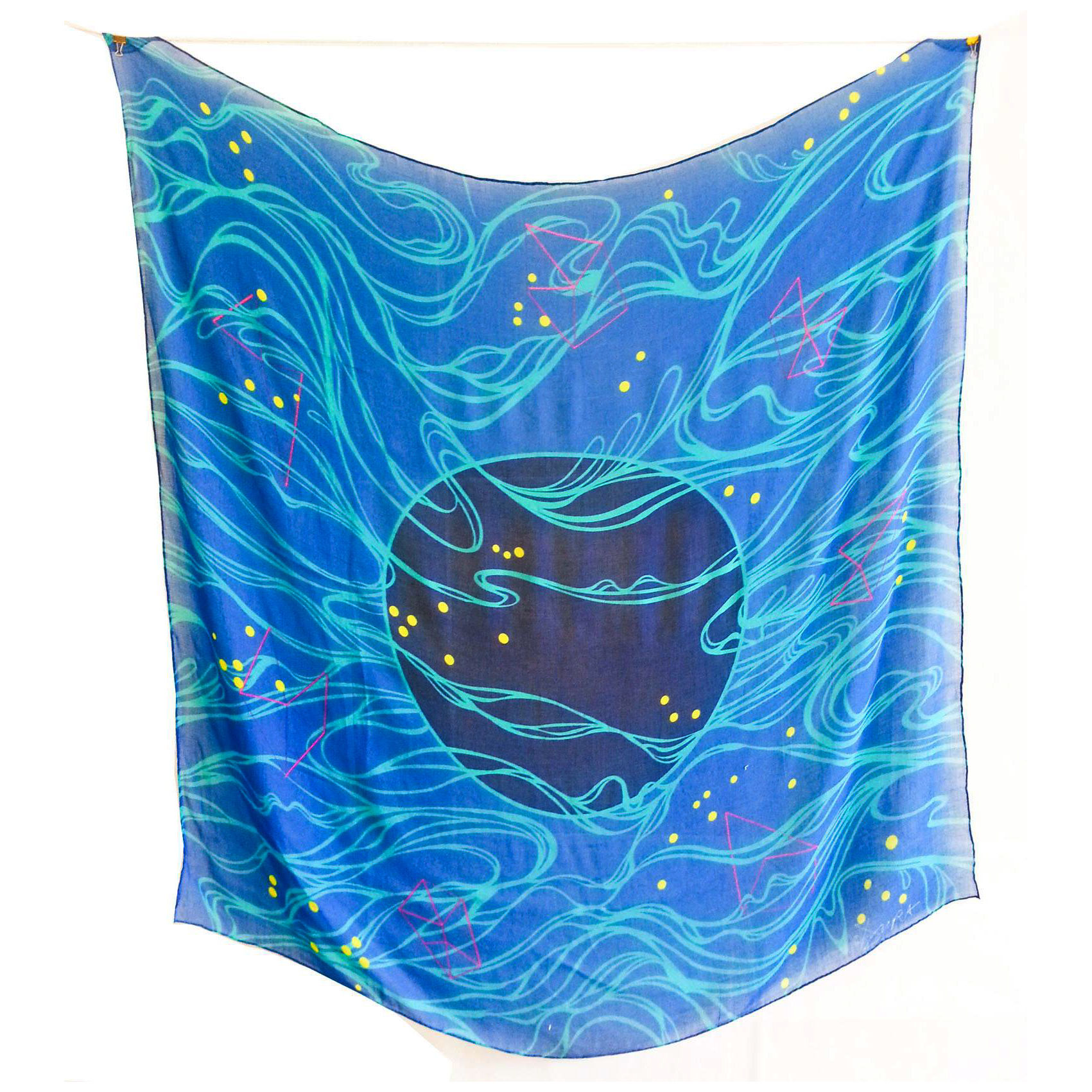 Tracing Memory Modal Cashmere Scarf (Blue Haze)