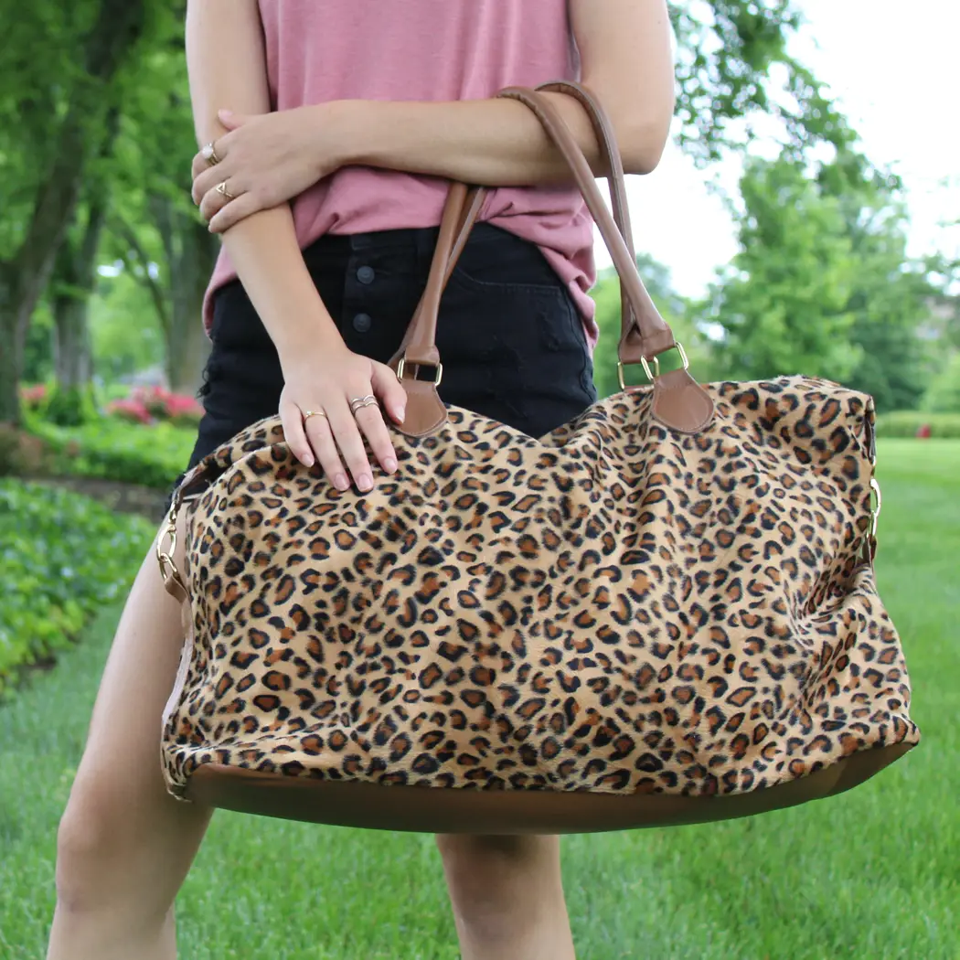 Large Weekender Tote Cheetah