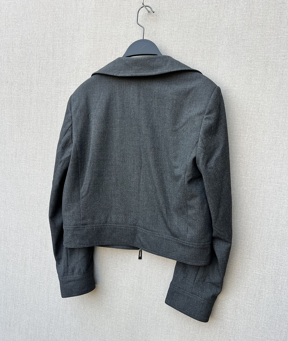 Thumbnail: ZARA LADIES GREY COLLAR JACKET GOLD ZIP