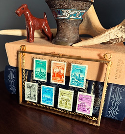 framed antique postage