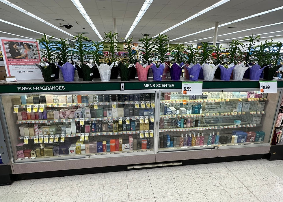 Fragrance Display Case at Walgreens (Photograph Taken by Author)