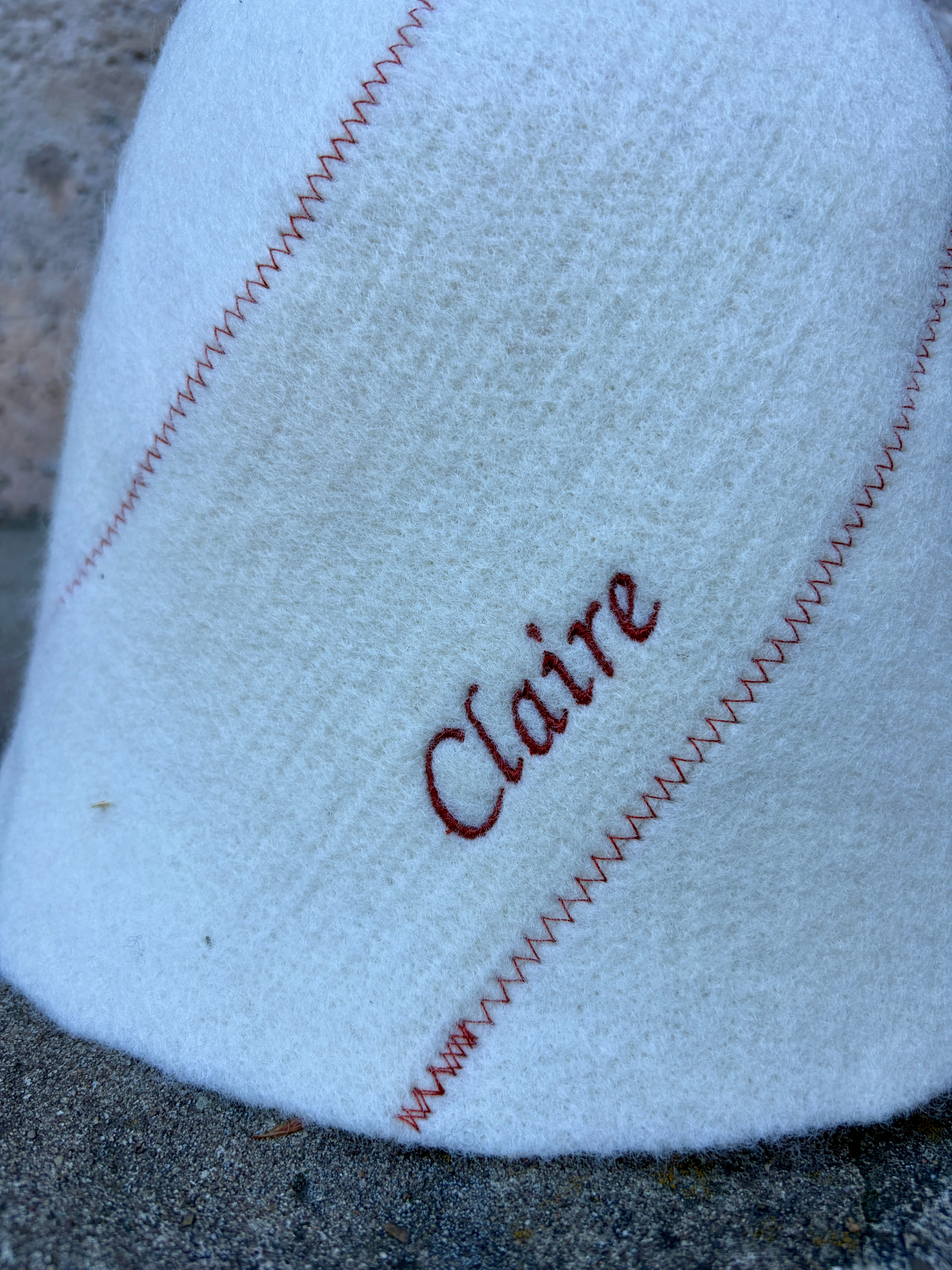 Gray Wool Sauna Hat