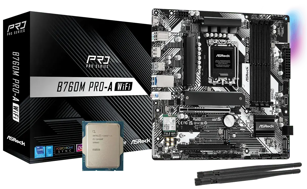 Intel Core i5-14400F + ASRock B760M-Pro A WiFi Bundle