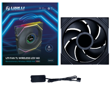 Lian Li Uni Fan TL140 LCD Wireless Single Pack (Black)