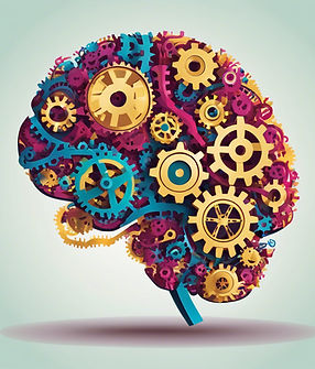 create an image of a brain with gears in