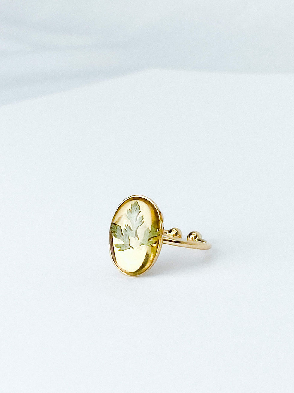 Miniature : BAGUE FLEUR SECHEE ET RESINE