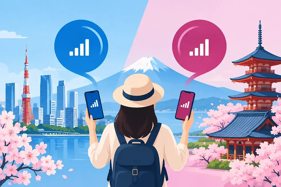 KDDI Versus Rakuten Coverage for Japan Travel
