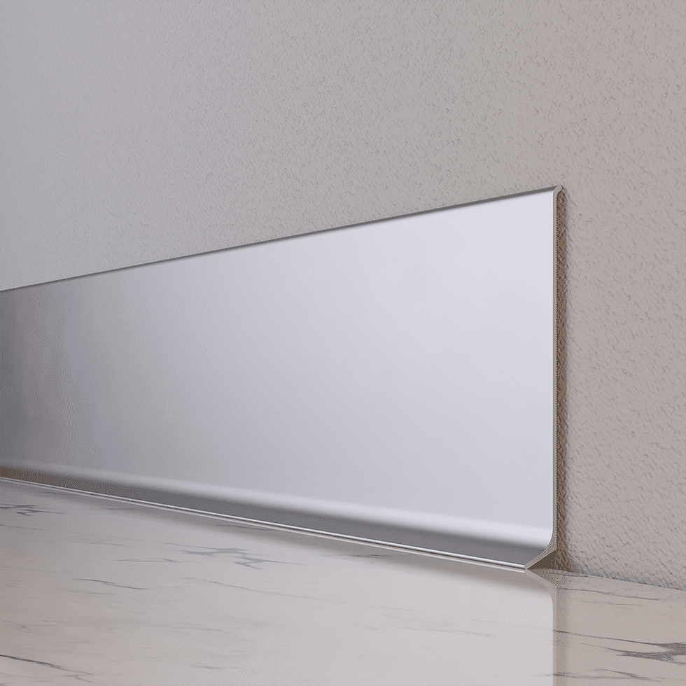 Алюмінієвий плінтус 100х12х2700 мм срібний анодований