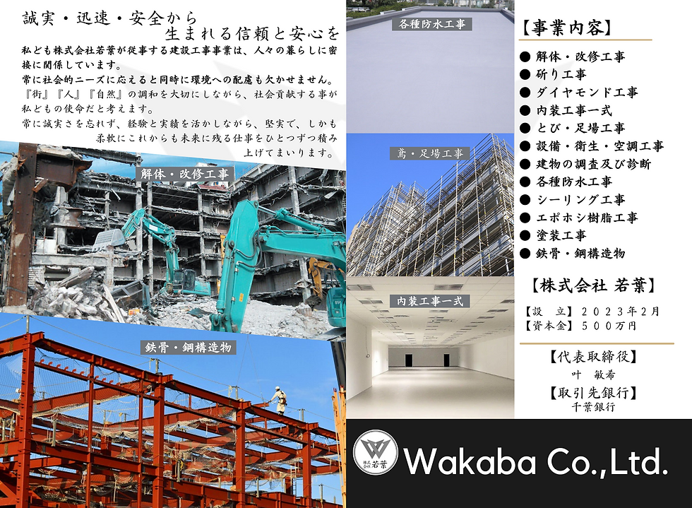 株式会社若葉パンフレット完成裏