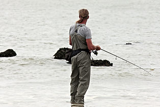 Angler an der Nordsee