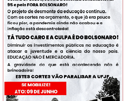 DCE do IF Sudeste MG é impedido de distribuir panfletos em defesa da educação e pelo Fora Bolsonaro