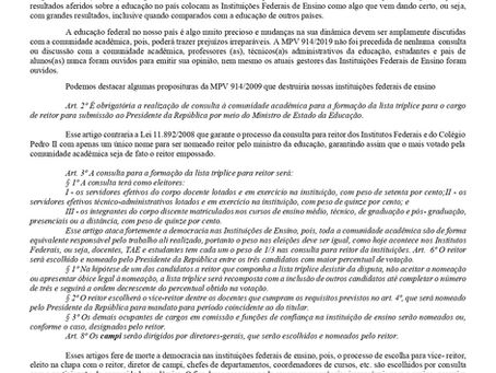 Entidades da Educação entregam carta aberta sobre a MP 914/19 aos deputados(as)